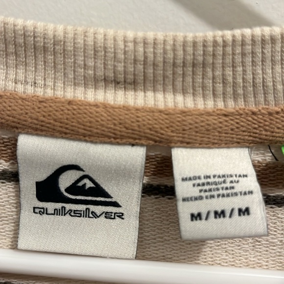 Quicksilver Crewneck Sweatshirt Neutral Stripe - Picture 3 of 7